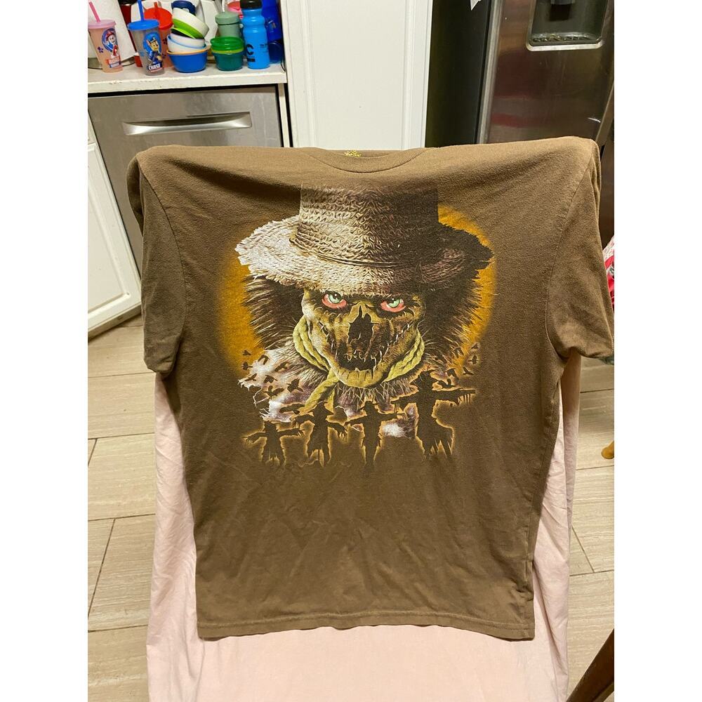 Celebrate Halloween Short Sleeve Brown Scarecrow T-shirt Size L